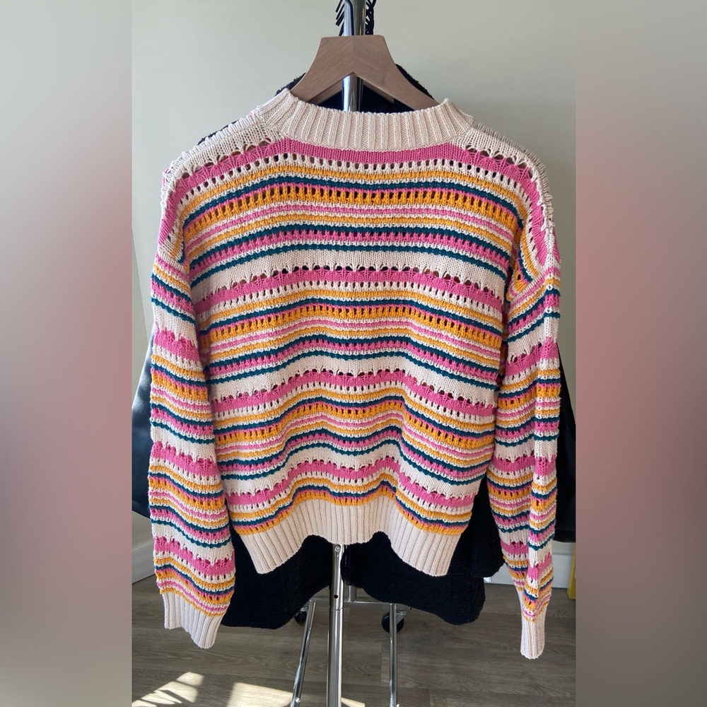 L 🔖 ZARA Sweater Rainbow Crochet Multi-Color - Picture 6 of 6